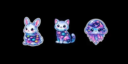 Galactic Aquarium Glass Stickers generated by chatgpt-image