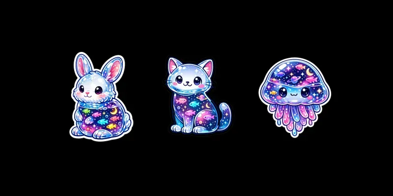 Galactic Aquarium Glass Stickers generated by undefined