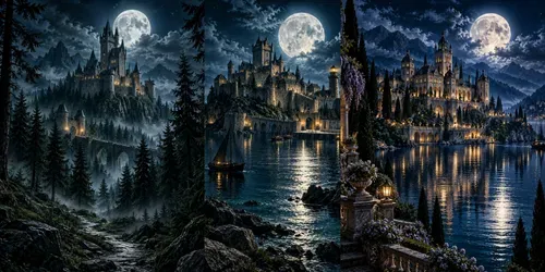 Moonlit Castle Posters generated by chatgpt-image