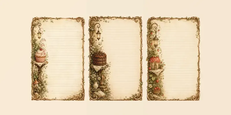 Whimsical Fantasy Notebook Pages generated by undefined