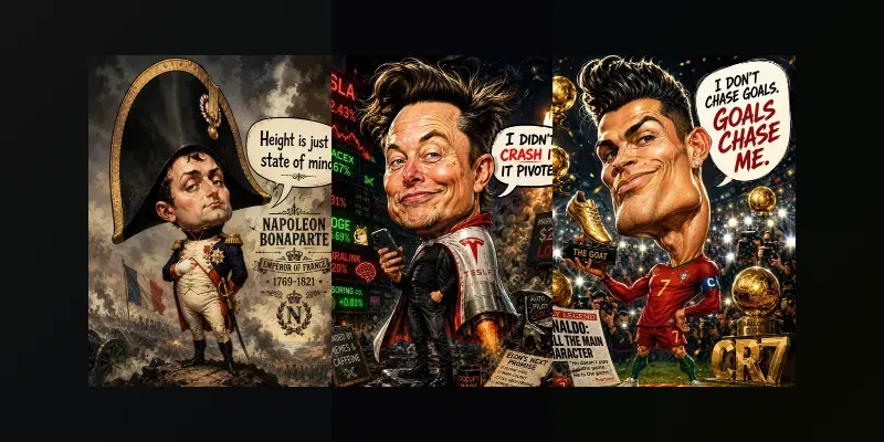 Cinematic Famous People 4K Caricatures generated by undefined