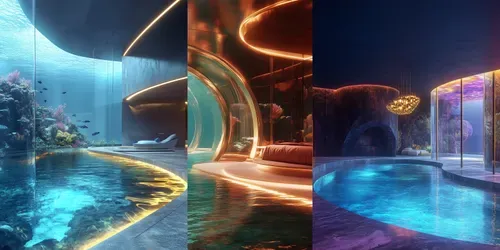Underwater Cyber Luxury Suites generated by midjourney
