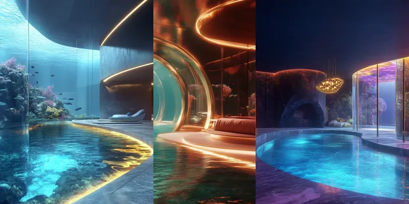 Underwater Cyber Luxury Suites generated by undefined