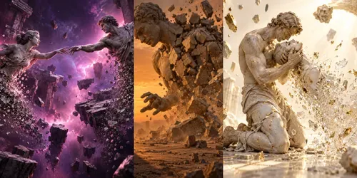 Surreal Fragmented Human Sculptures generated by chatgpt-image
