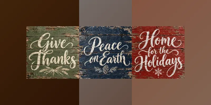 Rustic Farmhouse Holiday Sign Mockup Art