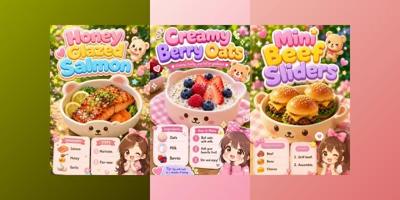 Cute Recipe Infographic Poster Makers generated by undefined
