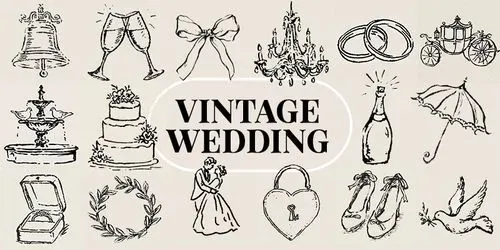 Vintage Wedding Line Art generated by midjourney