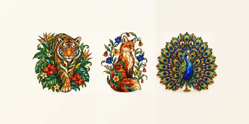 Stained Glass Animal Art