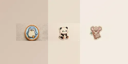 Kawaii Embroidered Patch Characters generated by gemini-image