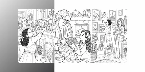 Thanksgiving Memory Stories Coloring generated by chatgpt-image