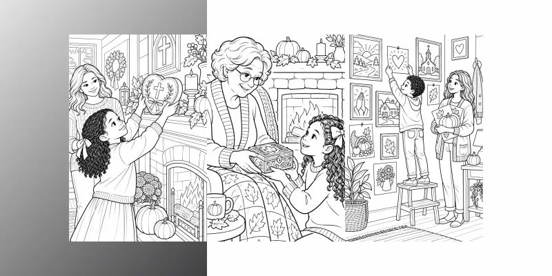 Thanksgiving Memory Stories Coloring