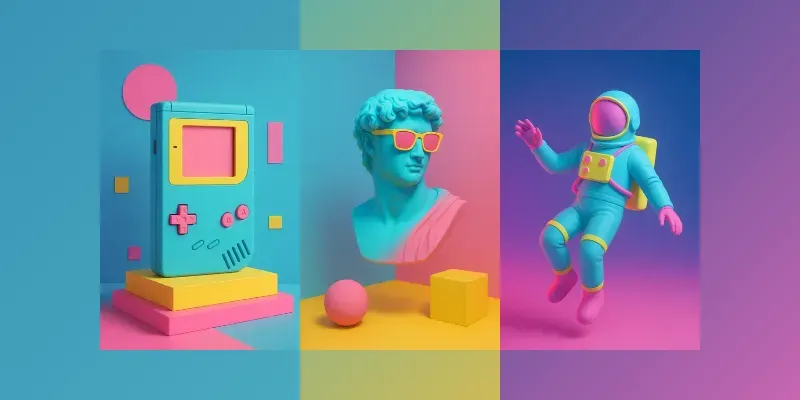 Neon Pop Surrealism 3D generated by undefined