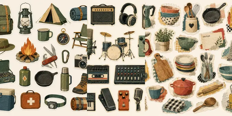 Retro Collage Sticker Sheets generated by undefined