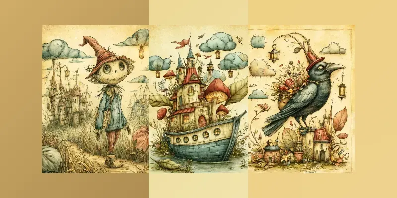 Strange Storybook Creature Scenes generated by undefined