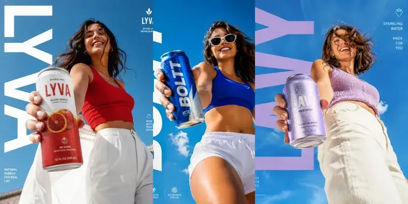 Low Angle Beverage Ad Posters generated by undefined