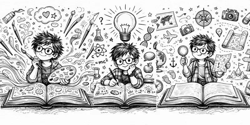 Hand Drawn Doodle Book Ideas Spark Art generated by undefined