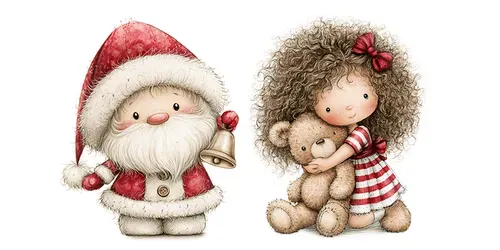 Cute Christmas Character Clipart Tshirts generated by midjourney