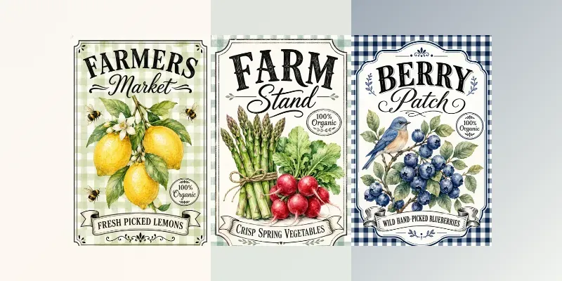 Vintage Farmhouse Market Labels generated by undefined