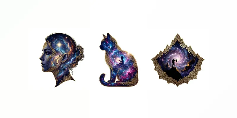 Celestial Silhouette Cosmic Art Makers generated by undefined