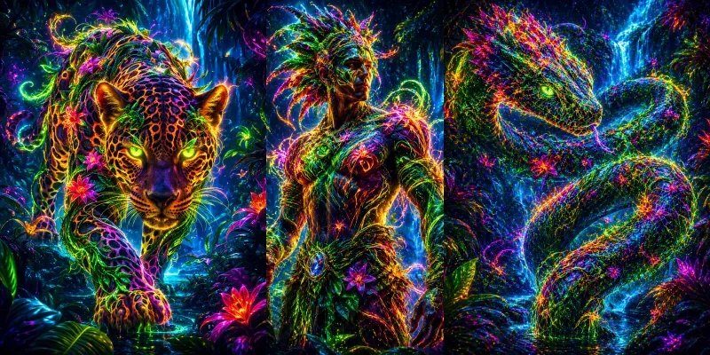 Neon Jungle Gods Of The Wild generated by undefined
