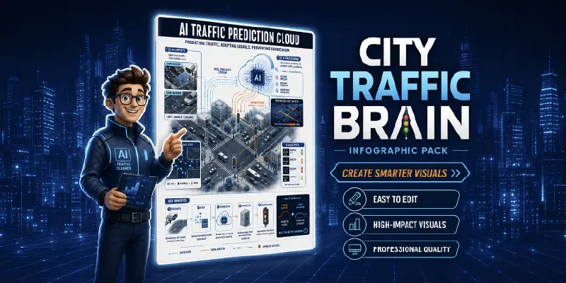 City Traffic Brain Infographics generated by undefined
