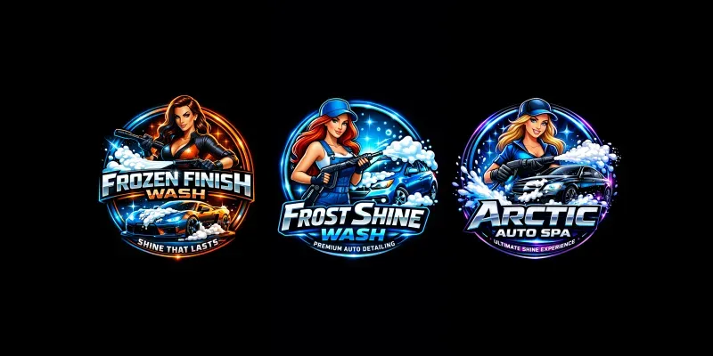 Ultra Premium Mascot Car Wash Logos generated by undefined