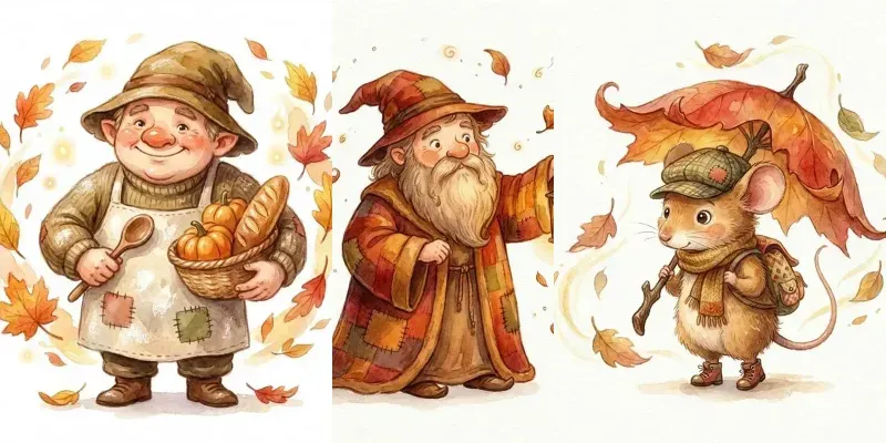 Whimsical Autumn Storybook Characters generated by undefined