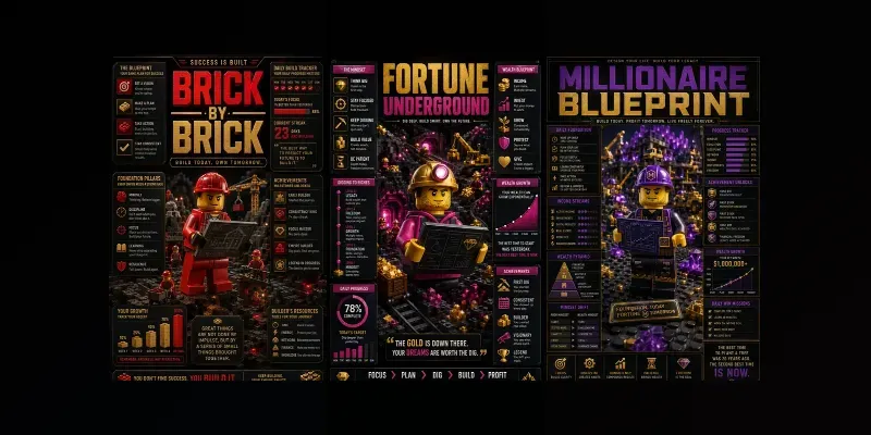 Mining Empire Infographic Posters generated by undefined