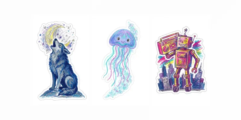 Crayon Art Tshirt Designs generated by undefined