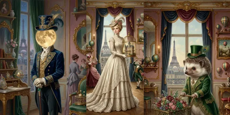 Parisian Victorian Surreal Characters generated by undefined