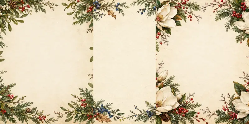 Vintage Botanical Holiday Frames generated by undefined