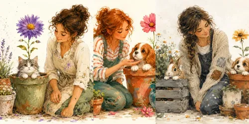 Garden Friends Together generated by chatgpt-image