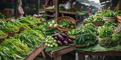Indonesian Pasar Traditional Vegetables generated by gemini-image
