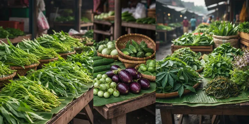 Indonesian Pasar Traditional Vegetables generated by undefined