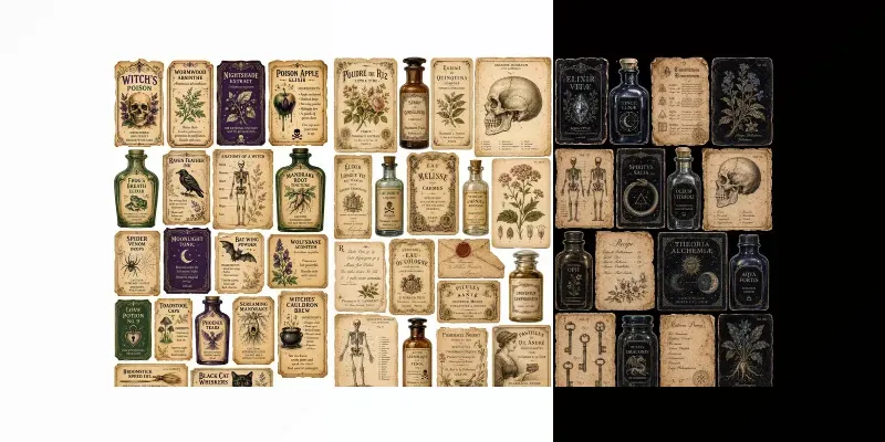 Printable Vintage Apothecary Ephemera generated by undefined