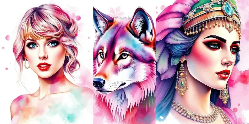 Digital Paintings With Watercolor Effects generated by undefined