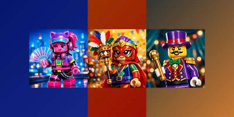Vibrant Lego Character Toy Portraits generated by undefined