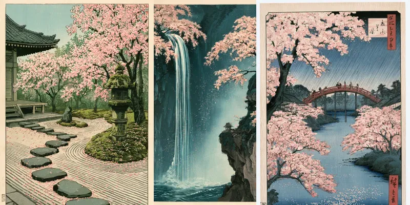 Cherry Blossom Ukiyoe Art Generator