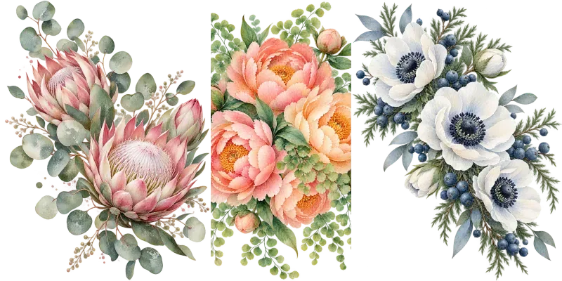 Ethereal Pastel Watercolor Floral Art generated by undefined