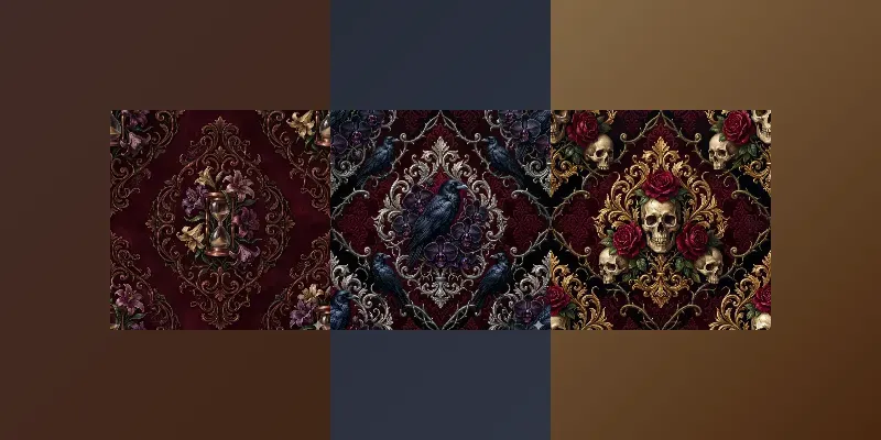 Romantic Gothic Seamless Patterns generated by undefined