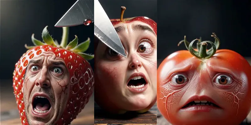 Surreal Food Horror Cinematics generated by undefined