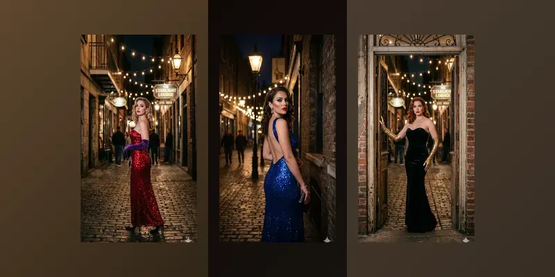 Vintage Hollywood Glamour Streets generated by undefined