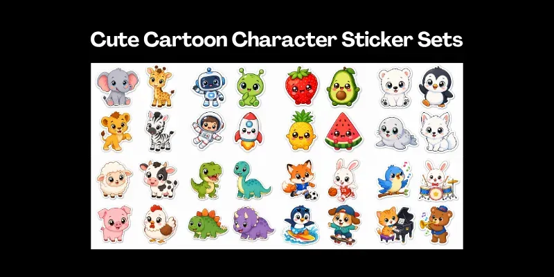 Cute Cartoon Character Sticker Sets generated by undefined