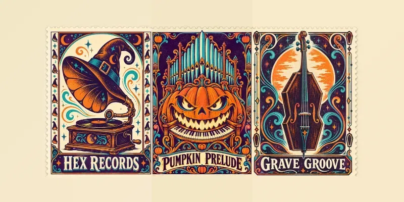 Halloween Music Postage Stamps