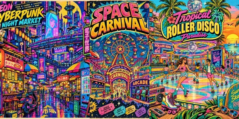 Retro Pop Culture Poster Worlds