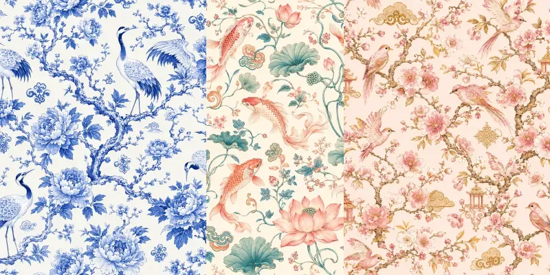Chinoiserie Seamless Patterns generated by undefined