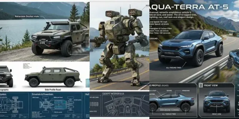 Futuristic Vehicular Robotic Concepts generated by undefined