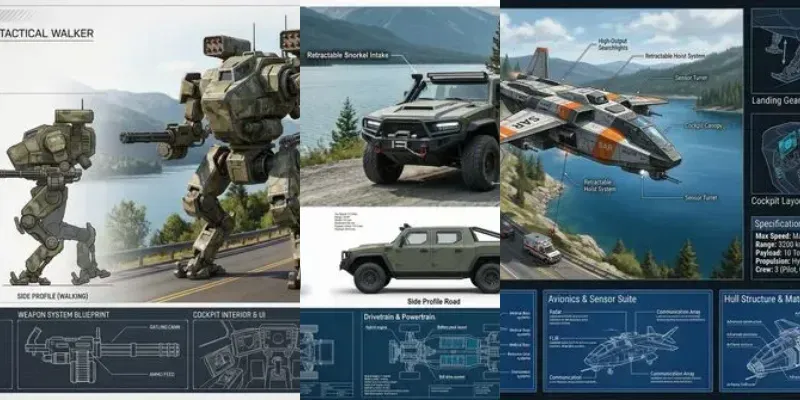 Futuristic Vehicular Robotic Concepts generated by undefined