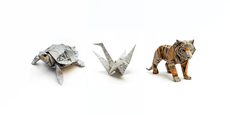 Newspaper Origami Animals generated by undefined