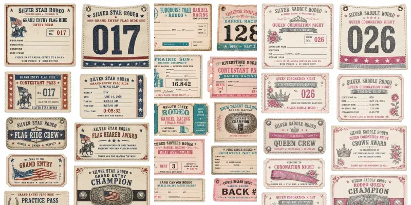 Vintage Rodeo Show Ephemera generated by undefined